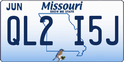 MO license plate QL2I5J