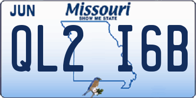 MO license plate QL2I6B