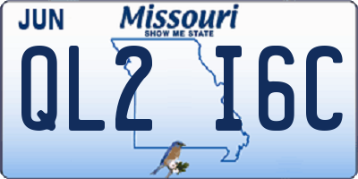 MO license plate QL2I6C