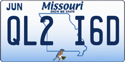 MO license plate QL2I6D