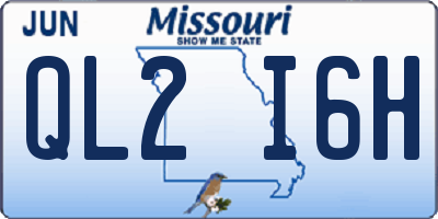 MO license plate QL2I6H