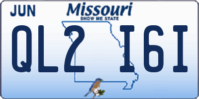 MO license plate QL2I6I