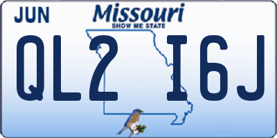 MO license plate QL2I6J