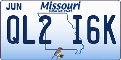MO license plate QL2I6K