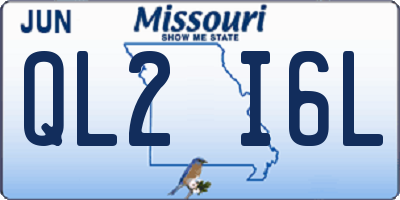 MO license plate QL2I6L