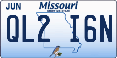 MO license plate QL2I6N