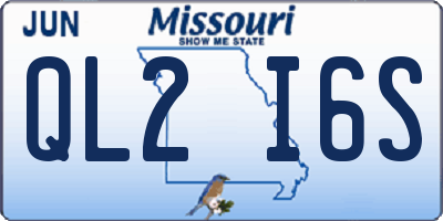 MO license plate QL2I6S