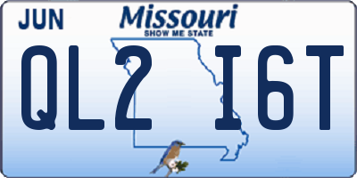 MO license plate QL2I6T