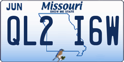 MO license plate QL2I6W