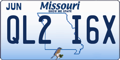 MO license plate QL2I6X