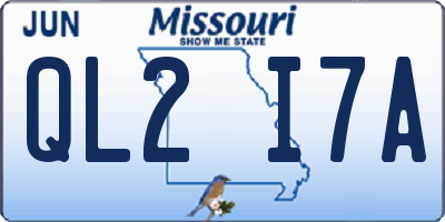 MO license plate QL2I7A