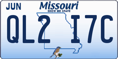 MO license plate QL2I7C