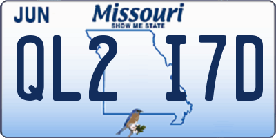 MO license plate QL2I7D