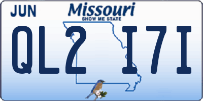 MO license plate QL2I7I