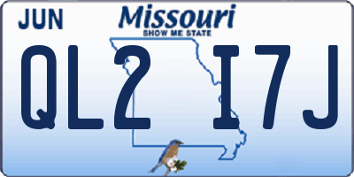 MO license plate QL2I7J