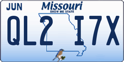 MO license plate QL2I7X