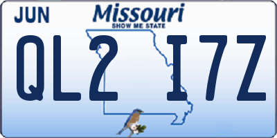 MO license plate QL2I7Z