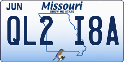 MO license plate QL2I8A