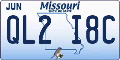 MO license plate QL2I8C