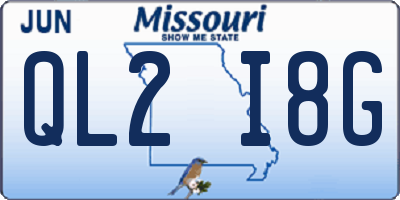 MO license plate QL2I8G