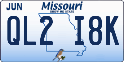 MO license plate QL2I8K
