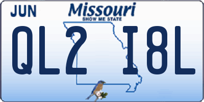 MO license plate QL2I8L
