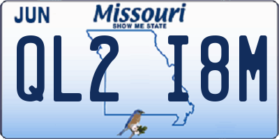 MO license plate QL2I8M
