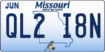 MO license plate QL2I8N