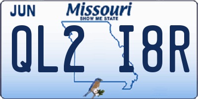 MO license plate QL2I8R