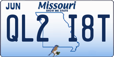 MO license plate QL2I8T