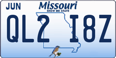 MO license plate QL2I8Z