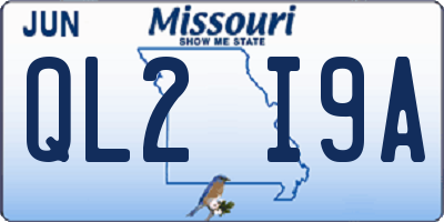 MO license plate QL2I9A