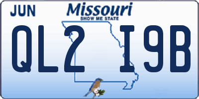 MO license plate QL2I9B