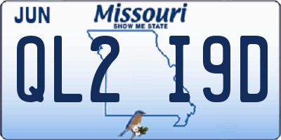 MO license plate QL2I9D