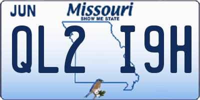 MO license plate QL2I9H
