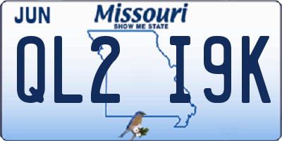 MO license plate QL2I9K