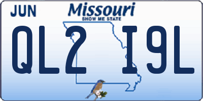 MO license plate QL2I9L