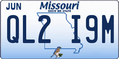 MO license plate QL2I9M