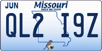 MO license plate QL2I9Z