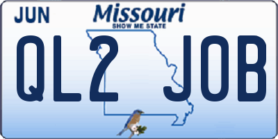 MO license plate QL2J0B