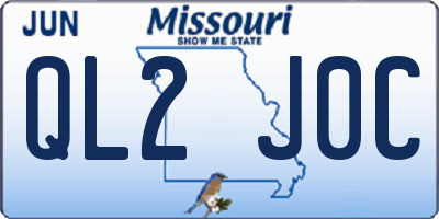 MO license plate QL2J0C