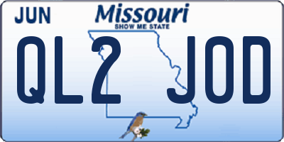 MO license plate QL2J0D