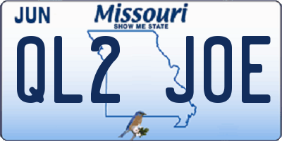 MO license plate QL2J0E