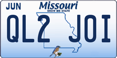 MO license plate QL2J0I