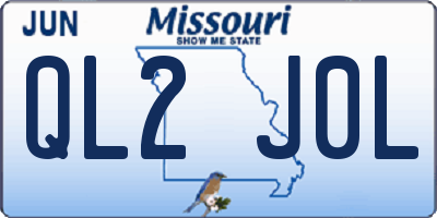 MO license plate QL2J0L