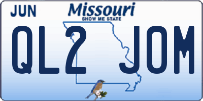 MO license plate QL2J0M