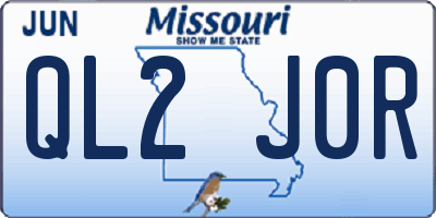 MO license plate QL2J0R