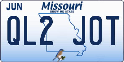 MO license plate QL2J0T