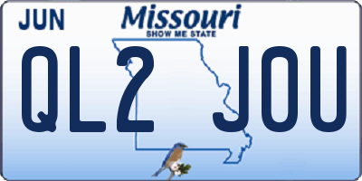 MO license plate QL2J0U