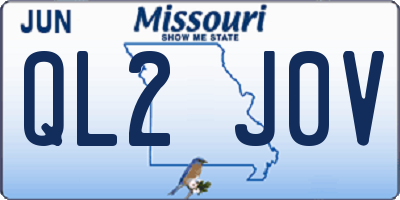 MO license plate QL2J0V